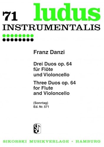 3 Duos: für Flöte und Violoncello. op. 64.