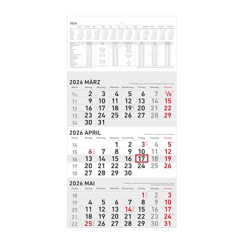3-Monatskalender 2026 - 23,7x44,8 schwarz/rot - mit Motiv - Datumsschieber - 951-0011 3-Monatskalender 2026 - 23,7x44,8 schwarz/rot - mit Motiv - Datumsschieber - 951-0011 von ZETTLER Kalender