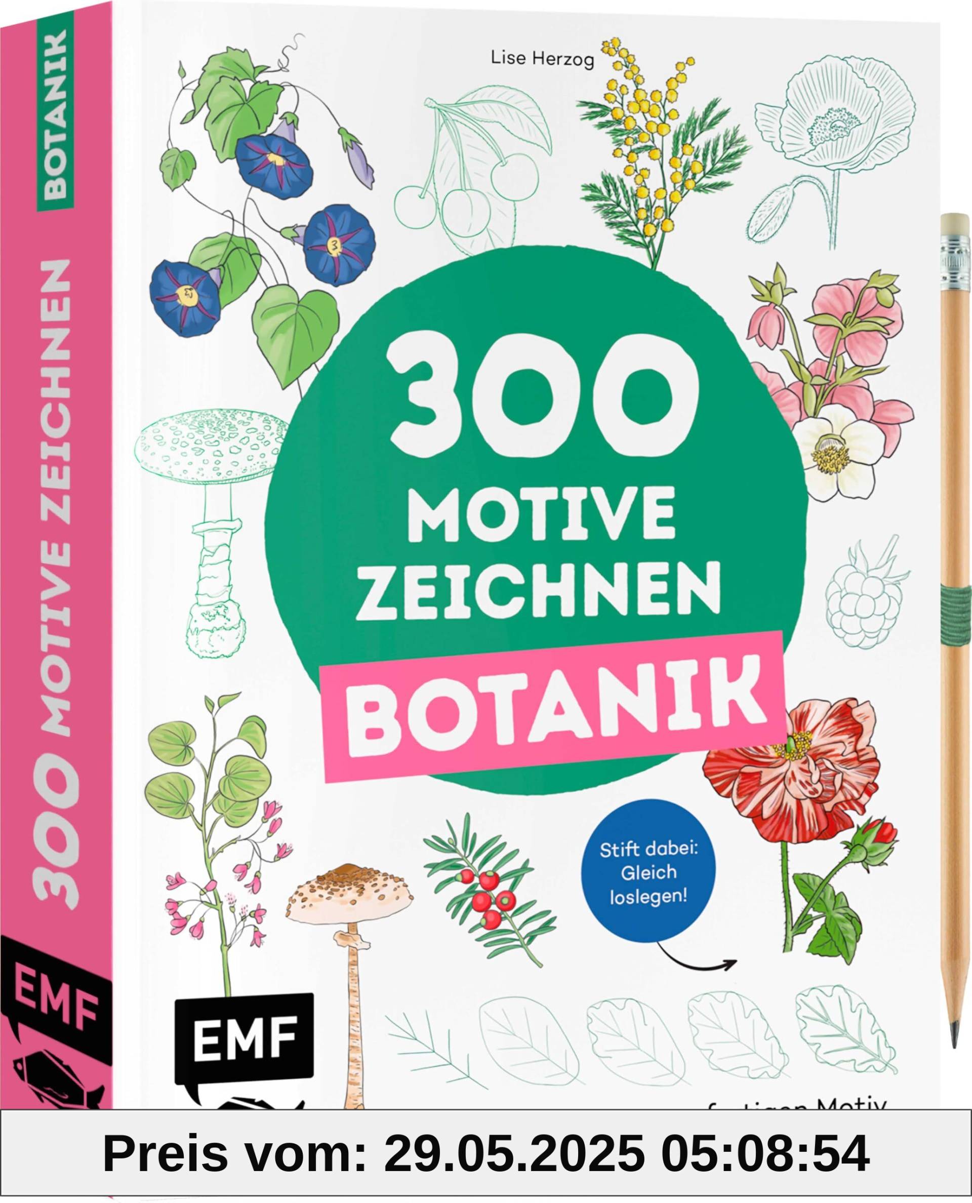300 Motive zeichnen – Botanik: Schritt für Schritt zum fertigen Motiv | Stift dabei – Gleich loslegen! 300 Motive zeichnen – Botanik: Schritt für Schritt zum fertigen Motiv | Stift dabei – Gleich loslegen!