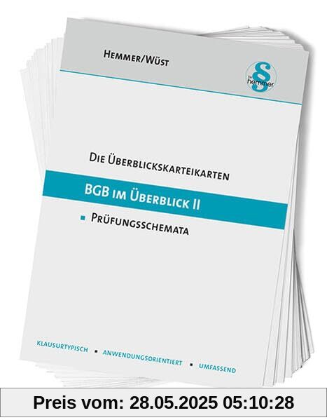 33100 - ÜK BGB im Überblick (Teil II): Prüfungsschemata (Karteikarten - Zivilrecht)