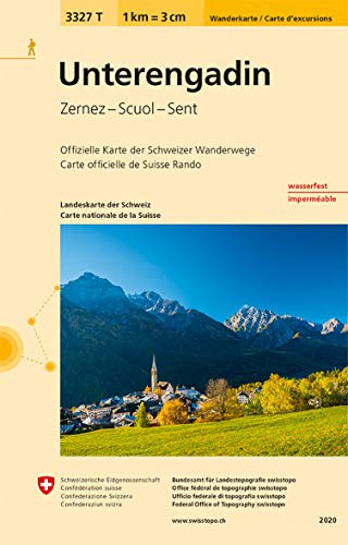 3327T Unterengadin Wanderkarte: Zernez - Scuol - Sent: Zernez - Scuoi - Sent (Wanderkarten 1:33 333)