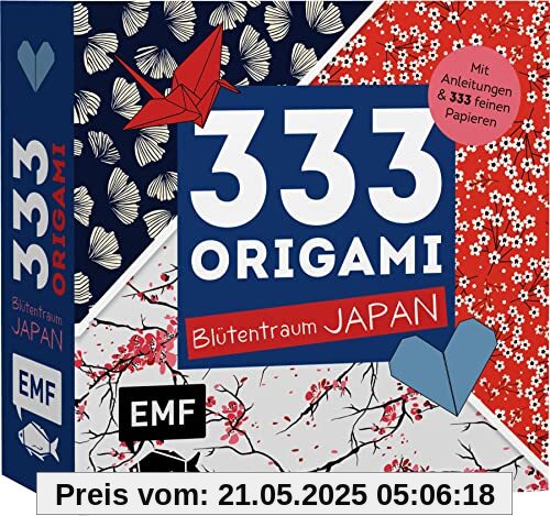 333 Origami – Blütentraum Japan: Mit Anleitungen und 333 feinen Papieren – Hochwertiges Origami-Papier mit zarten Mustern