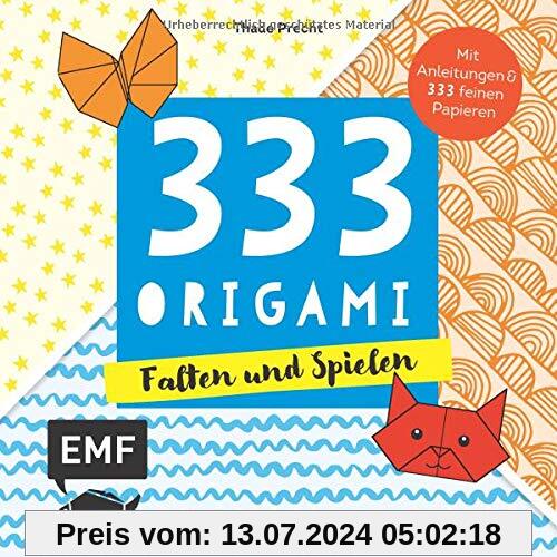 333 Origami – Falten und Spielen: Mit Anleitungen und 333 bunten Origamipapieren