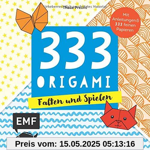 333 Origami – Falten und Spielen: Mit Anleitungen und 333 bunten Origamipapieren