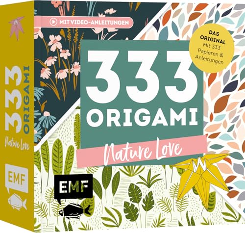 333 Origami Nature Love: Mit Anleitungen und 333 feinen Papieren – Hochwertiges Origami-Papier mit wunderschönen Motiven aus der Tier- und Pflanzenwelt von Edition Michael Fischer / EMF Verlag