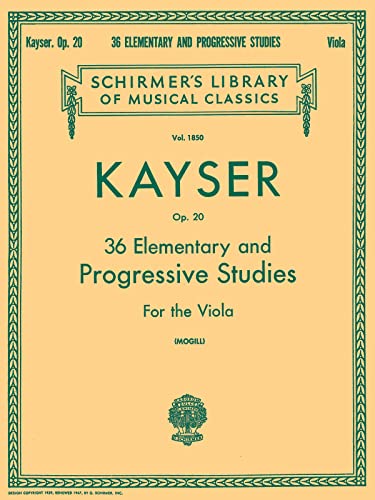 36 Elementary and Progressive Studies: Viola Method: Schirmer Library of Classics Volume 1850 Viola Method von G. Schirmer, Inc.