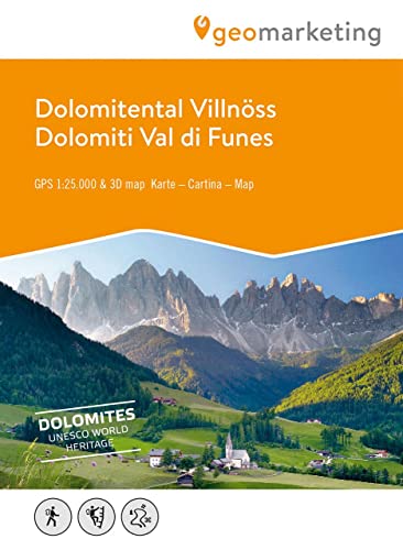 3D-Wanderkarte Villnöß und Umgebung: Cartina escursionistica 3D Val di Funes e dintorni (Kombinierte Sommer-Wanderkarten Südtirol / Topografische Karte + 3D-Panoramakarte) von Athesia Tappeiner Verlag