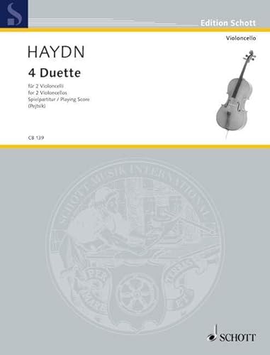 4 Duette: Hob. X + XII. 2 Violoncelli. Spielpartitur.: Hob. X + XII. 2 cellos. Partition d'exécution. (Cello-Bibliothek) von Schott Publishing