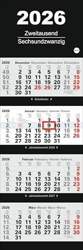 4-Monatsplaner 2026: Alle Termine im Blick: Der praktische Wandkalender für beste Übersicht in neutralem Design. Jeweils vier Monate auf einem Blatt. Hochformat 33 x 92 cm (Bürokalender Heye) von Heye
