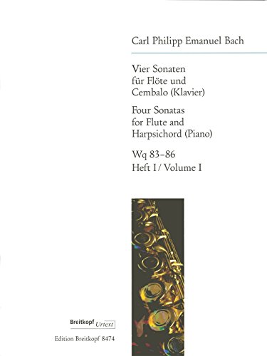 4 Sonaten für Flöte und Cembalo, Wotq 83-86, Heft 1: D-Dur / E-Dur. Flöte, Klavier