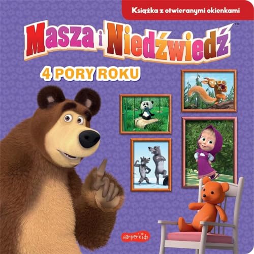 4 pory roku. Masza i Niedźwiedź.: Książka z otwieranymi okienkami