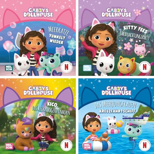 4er-Set: Maxi-Mini 46: Gabby's Dollhouse: 4 Vorlesegeschichten im Set | 4 spannend nacherzählte Folgen der beliebten Netflix-Serie (ab 3 Jahren) (Nelson Maxi-Mini: Maximaler Vorlesespaß!)