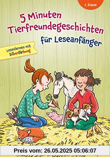 5 Minuten Tierfreundegeschichten für Leseanfänger, 1. Klasse - Lesenlernen mit Silbenfärbung: Erstlesebuch mit kurzen Geschichten und großer ... Bestseller Erstleser ab 6 Jahre für 5,00 EUR.