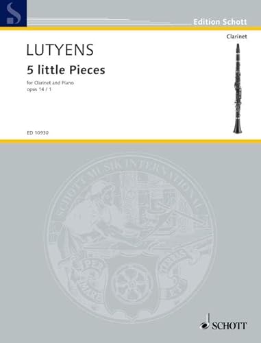5 little Pieces: op. 14/1. Klarinette und Klavier.: op. 14/1. clarinet and piano. (Edition Schott)