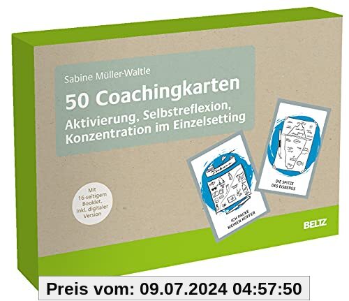 50 Coachingkarten Aktivierung, Selbstreflexion, Konzentration im Einzelsetting: Mit 16-seitigem Booklet. Inklusive digitaler Version