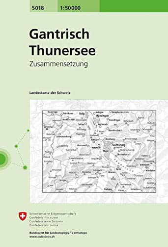 5018 Gantrisch - Thunersee: Zusammensetzung (Landeskarte 1:50 000 Zusammensetzungen) von Bundesamt fr Landestopog