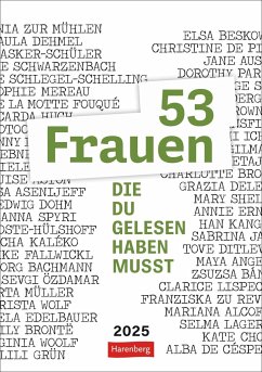 53 Frauen, die du gelesen haben musst Wochen-Kulturkalender 2025 von Harenberg