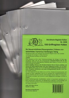 550 DürckheimRegister®-FOLIEN für STEUERGESETZE, HABERSACK u.a; zum Einheften und Unterteilen der roten Gesetzessammlungen von Dürckheim