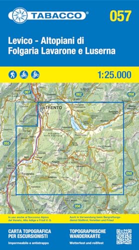 57 Levico Altopiani: Tabacco Wanderkarte 1:25000 (Carta topografica in scala 1:25.000, Band 57)
