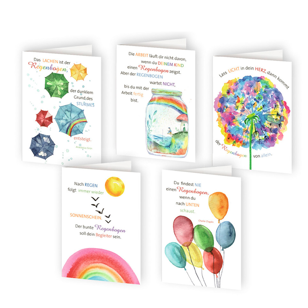 5er-Set Grußkarten »Regenbogen« 5er-Set Grußkarten »Regenbogen« von St. Benno Verlag