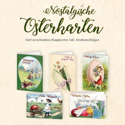 5er Set-Klappkarten »Fröhliche Ostern«: 5 Klappkarten, 12 cm × 17 cm, mit passenden Umschlägen