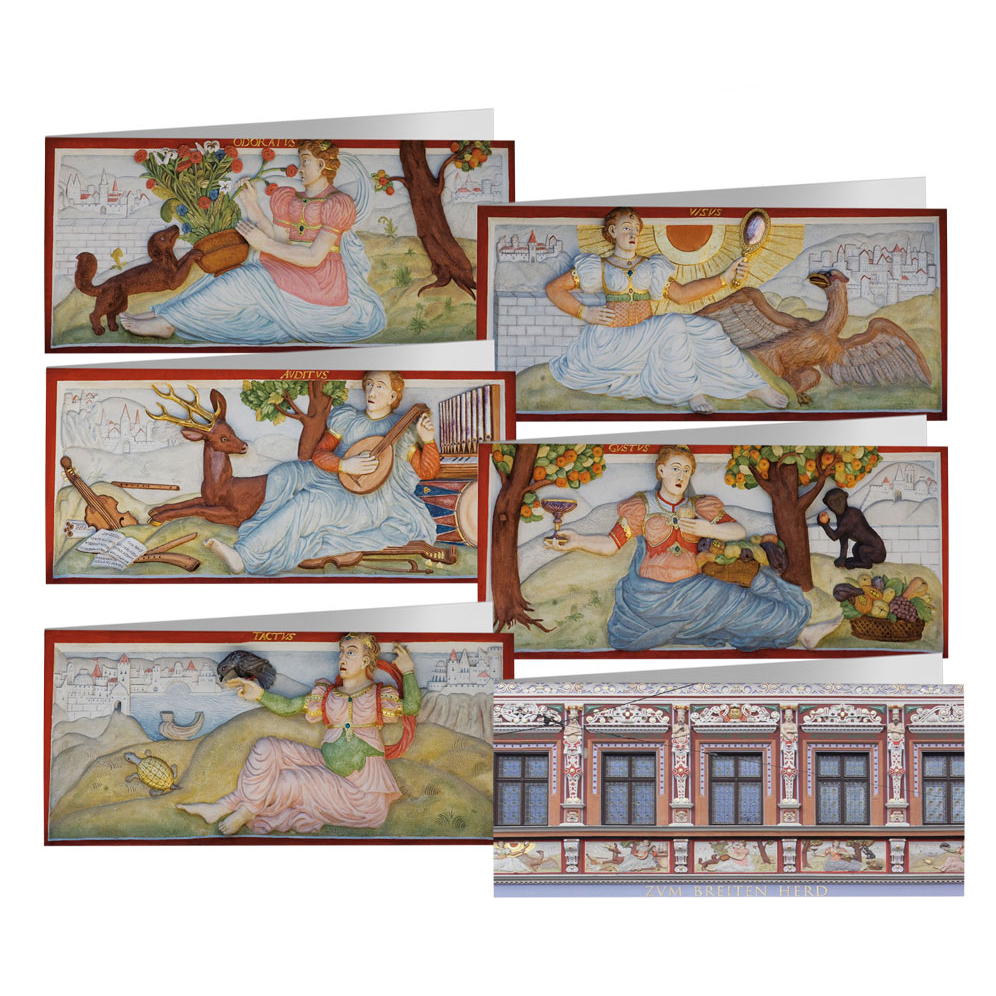 6er-Set Briefkarten »Die fünf Sinne« 6er-Set Briefkarten »Die fünf Sinne« von Monumente Publikationen