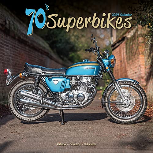 70'S Superbikes Calendar 2024 Square Motorbike Wall Calendar - 16 Month