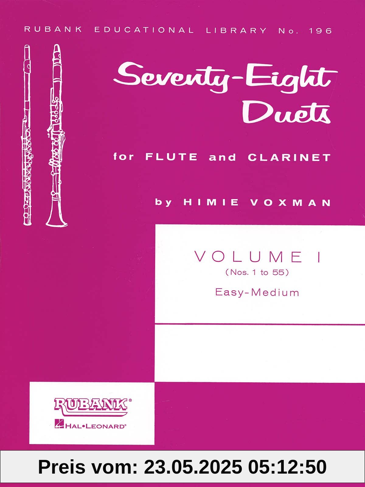 78 Duets for Flute and Clarinet: Volume 1 - Easy to Medium (No. 1-55) (Rubank Educational Library)