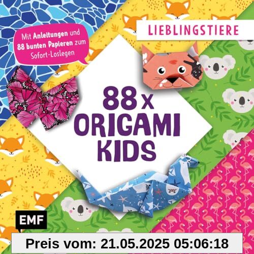 88 x Origami Kids – Lieblingstiere: Mit Anleitungen und 88 bunten Papieren zum Sofort-Loslegen