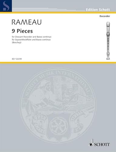 9 Pieces: Sopran-Blockflöte und Klavier.: descant recorder and piano. (Edition Schott) von Schott