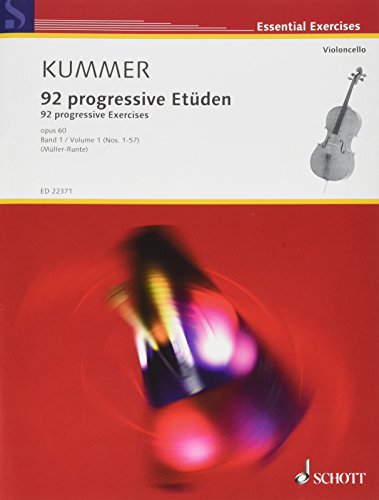 92 progressive Etüden: mit Begleitung eines zweiten Violoncellos. Band 1 (Nr. 1-57). op. 60. Violoncello (Violoncello 2 ad libitum).: avec ... (cello 2 ad libitum). (Essential Exercises)