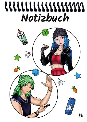 A 5 Notizblock Manga Quinn und Enora, weiß, blanko: Spiralbindung, Notizblock, Tagebuch, Notizen für die Schule, Uni oder unterwegs, verschiedene Lineaturen und Muster von E & Z Verlag GmbH