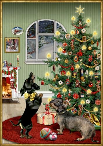 A3-Wandkalender – Dackel im Weihnachtszimmer von COPPENRATH, MÜNSTER