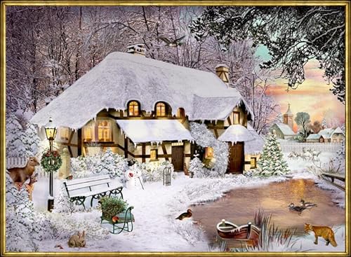 A4-Wandkalender: Winterliches Cottage