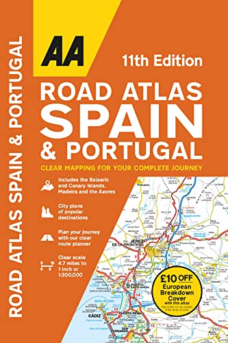AA Road Atlas Spain & Portugal (AA European Road Atlases) von Automobile Association