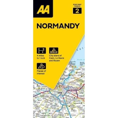 AA Road Map Normandy (AA Road Map France, Band 2) von Automobile Association
