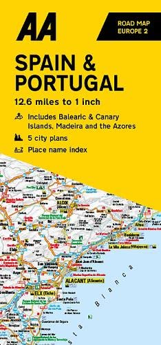 AA Road Map Spain & Portugal (AA European Road Maps, Band 2) von Automobile Association