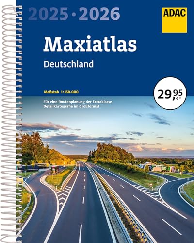 ADAC Maxiatlas 2025/2026 Deutschland 1:150.000: Straßenatlas und Autoatlas mit Spiralbindung (ADAC Atlas) von ADAC