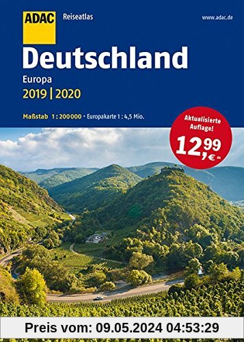 ADAC Reiseatlas Deutschland, Europa 2019/2020 1:200 000 (ADAC Atlanten)