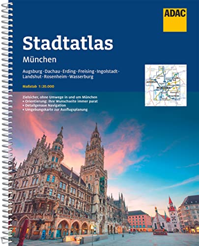 ADAC Stadtatlas München 1:20.000: Augsburg, Dachau, Erding, Freising, Ingolstadt, Landshut, Rosenheim, Wasserburg von ADAC