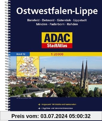 ADAC StadtAtlas Ostwestfalen-Lippe mit Bielefeld, Detmold, Gütersloh, Lippstadt,: Minden, Paderborn, Rahden 1:20 000