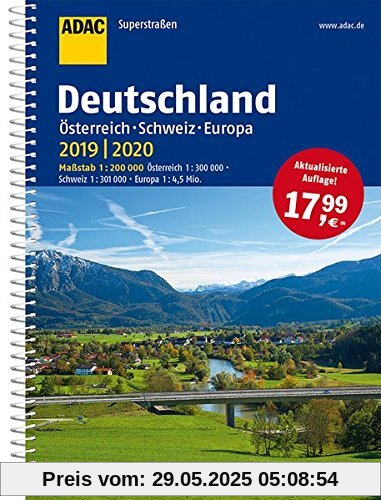 ADAC Superstraßen Deutschland, Österreich, Schweiz & Europa 2019/2020 1:200 000 (ADAC Atlanten)