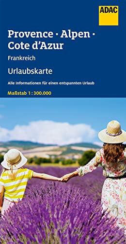 ADAC Urlaubskarte Provence, Französiche Alpen, Cote d'Azur 1:300.000: Straßenkarte und Autokarte
