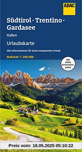 ADAC Urlaubskarte Italien: Südtirol, Trentino, Gardasee 1:200.000 ADAC Urlaubskarte Italien: Südtirol, Trentino, Gardasee 1:200.000