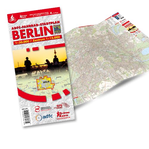 ADFC Fahrrad-Stadtplan Berlin: Fahrradstadtplan, 4. Auflg. M 1:30.000 Zentrum 1: 15.000: Mit Koordinatengitter für GPS-Nutzer von Pietruska Verlag