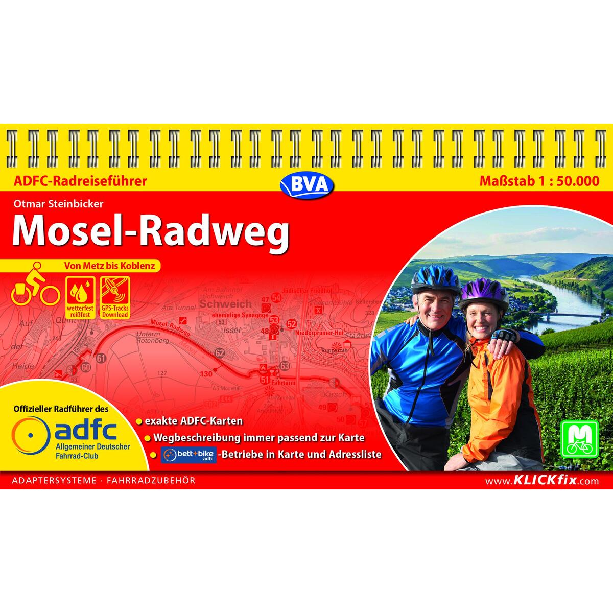 ADFC-Radreiseführer Mosel-Radweg 1:50.000 praktische Spiralbindung, reiß- und we... von BVA Bielefelder Verlag