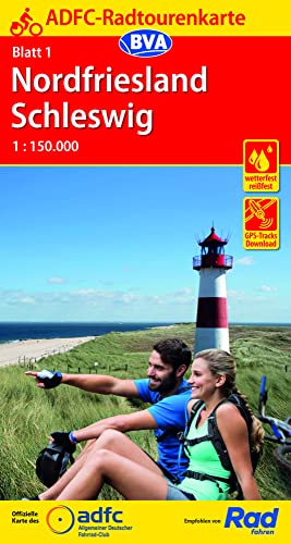 ADFC-Radtourenkarte 1 Nordfriesland /Schleswig 1:150.000, reiß- und wetterfest, E-Bike geeignet, GPS-Tracks Download (ADFC-Radtourenkarte 1:150.000, Band 1)