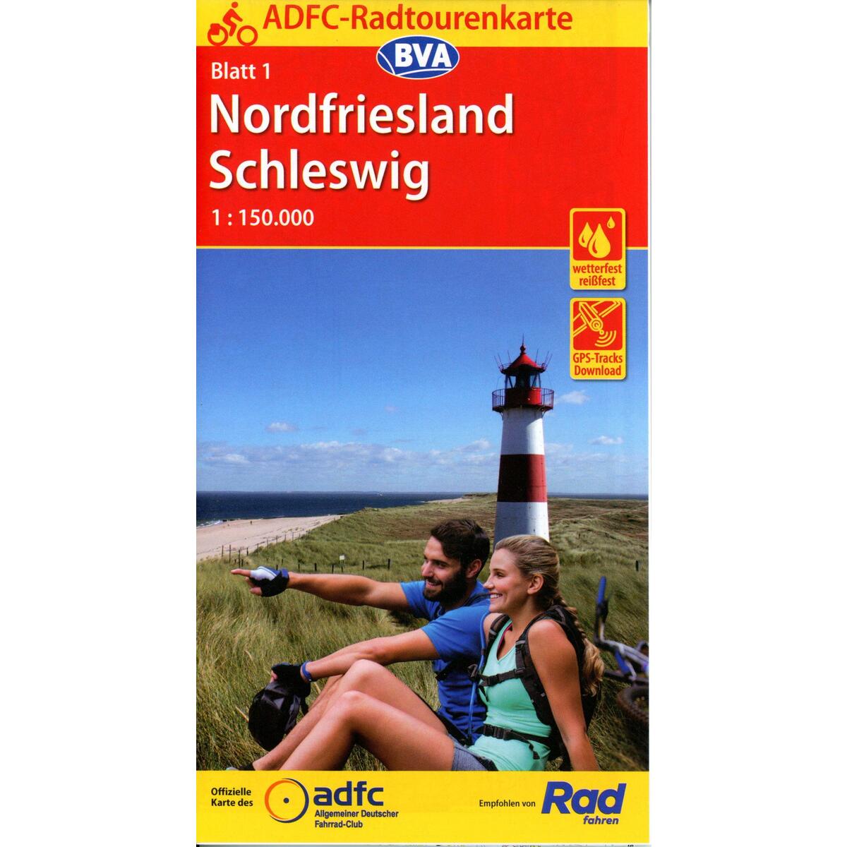 ADFC-Radtourenkarte 1 Nordfriesland /Schleswig 1:150.000, reiß- und wetterfest, ... ADFC-Radtourenkarte 1 Nordfriesland /Schleswig 1:150.000, reiß- und wetterfest, ... von BVA Bielefelder Verlag
