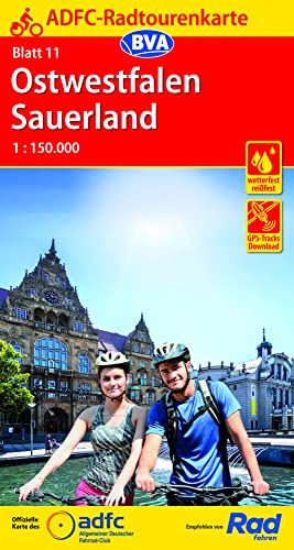 ADFC-Radtourenkarte 11 Ostwestfalen Sauerland 1:150.000, reiß- und wetterfest, E-Bike geeignet, GPS-Tracks Download (ADFC-Radtourenkarte 1:150.000, Band 11) von BVA BikeMedia