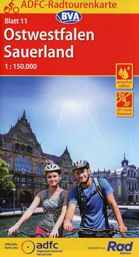 ADFC-Radtourenkarte 11 Ostwestfalen Sauerland 1:150.000, reiß- und wetterfest, E-Bike geeignet, GPS-Tracks Download (ADFC-Radtourenkarte 1:150.000, Band 11)